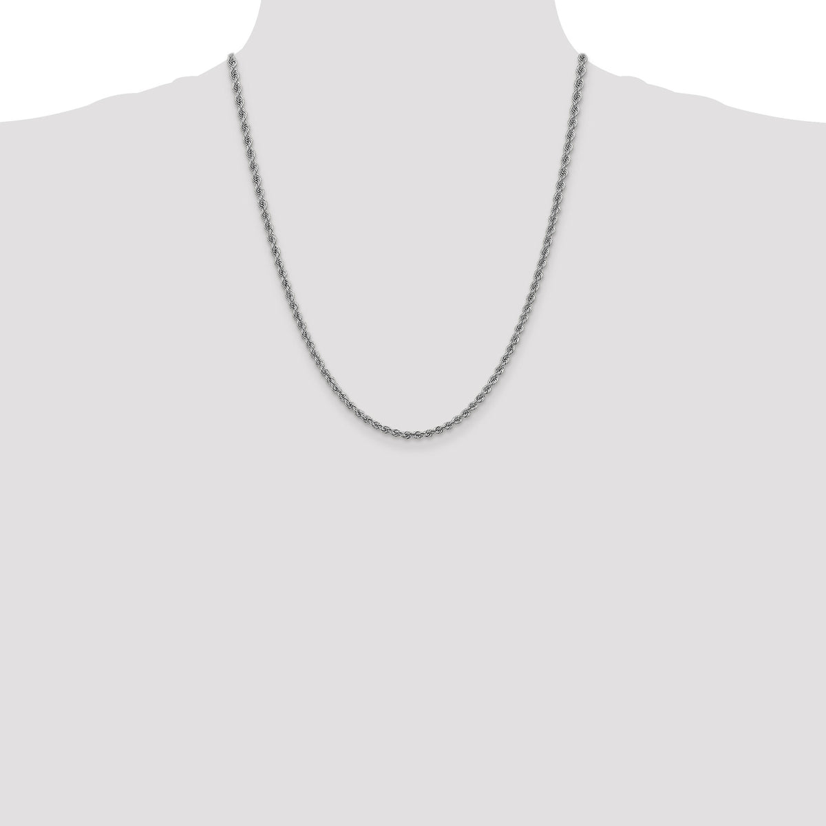 14k WG 3.0mm Regular Rope Chain-W023S-22