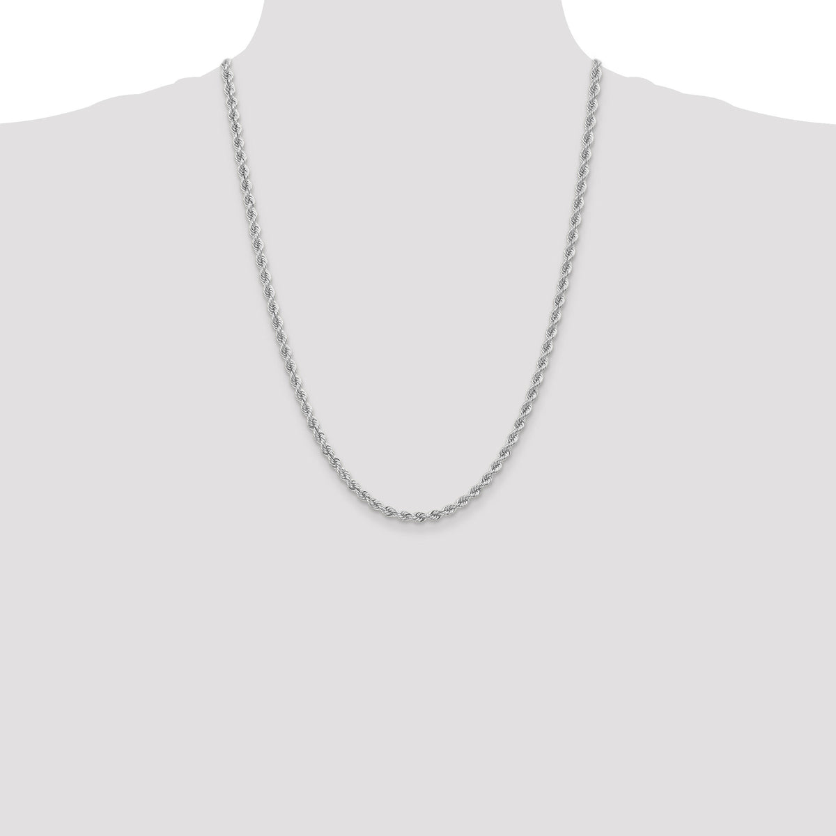 14k WG 4.0mm Regular Rope Chain-W030S-24