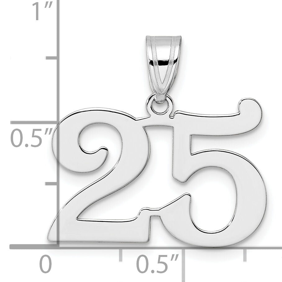 14kw Polished Number 25 Pendant-WAPN25