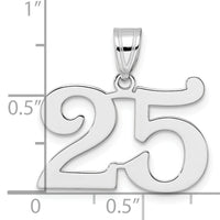 14kw Polished Number 25 Pendant-WAPN25