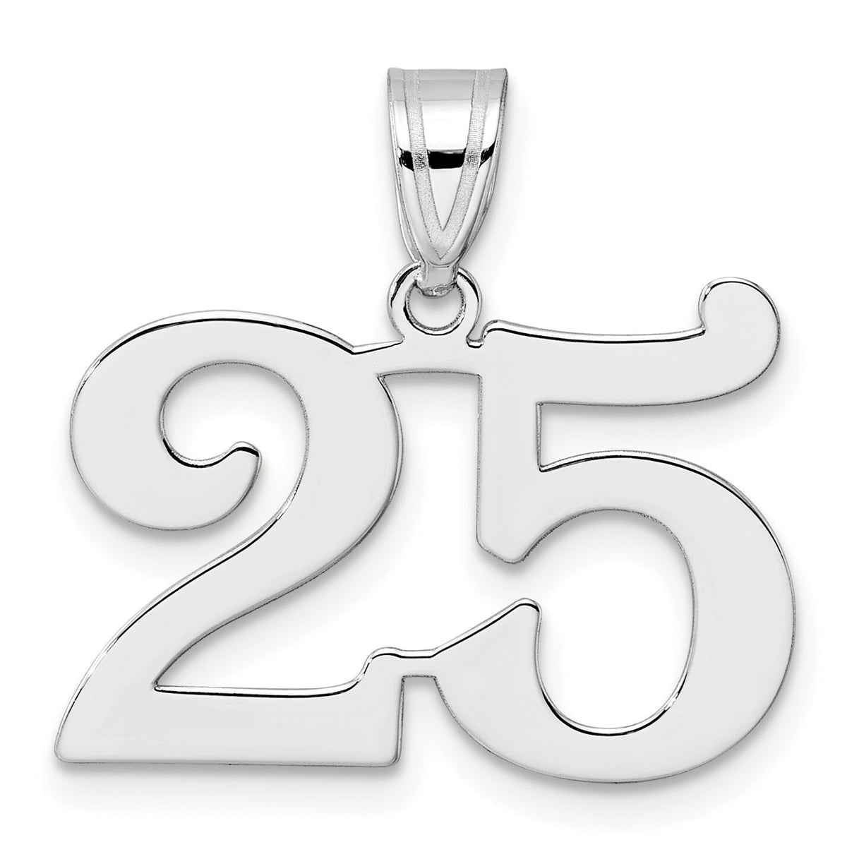 14kw Polished Number 25 Pendant-WAPN25