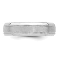 14k White Gold Standard Comfort Fit Brush Satin Fancy Band-WB101S