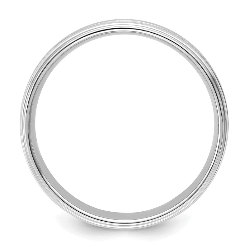 14k White Gold Light Comfort Fit Brush Satin Fancy Band-WB102L