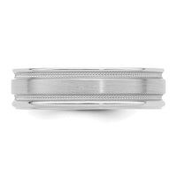 14k White Gold Heavy Comfort Fit Brush Satin Fancy Band-WB102H