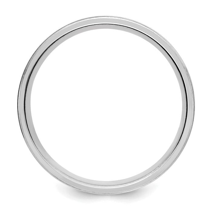 14k White Gold Light Comfort Fit Brush Satin Fancy Band-WB103L