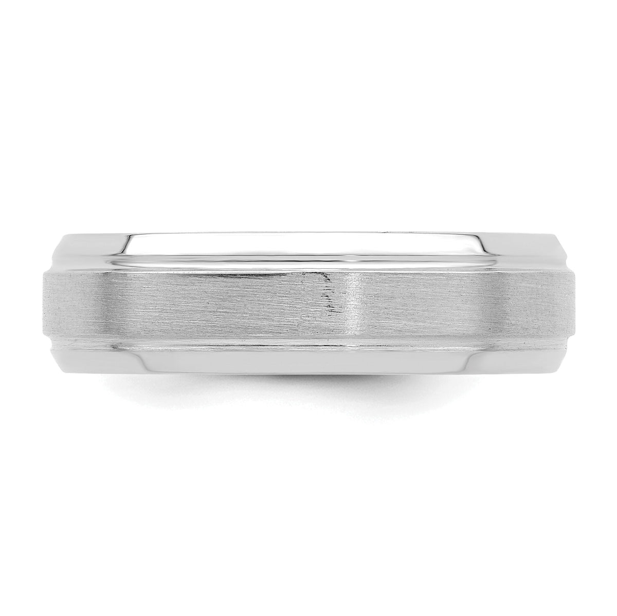14k White Gold Light Comfort Fit Brush Satin Fancy Band-WB103L