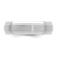 14k White Gold Heavy Comfort Fit Brush Satin Fancy Band-WB103H