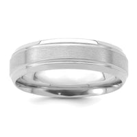 14k White Gold Standard Comfort Fit Brush Satin Fancy Band-WB103S