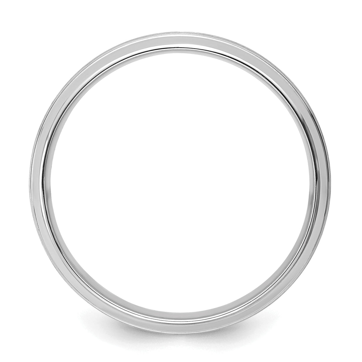 14k White Gold Heavy Comfort Fit Brush Satin Fancy Band-WB108H