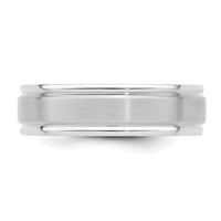 14k White Gold Light Comfort Fit Brush Satin Fancy Band-WB109L