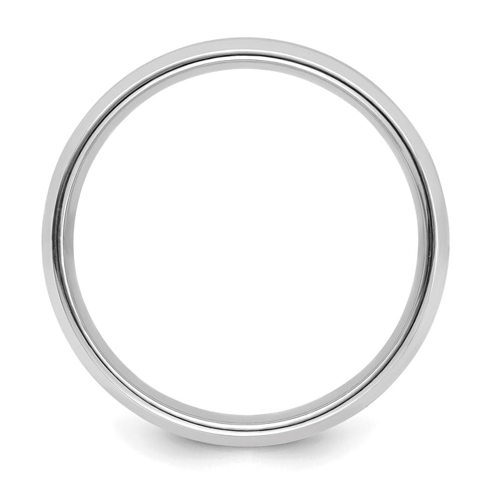 14k White Gold Heavy Comfort Fit Brush Satin Fancy Band-WB111H