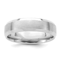 14k White Gold Light Comfort Fit Brush Satin Fancy Band-WB111L