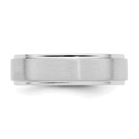 14k White Gold Light Comfort Fit Brush Satin Fancy Band-WB112L