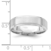 14k White Gold Heavy Comfort Fit Brush Satin Fancy Band-WB112H