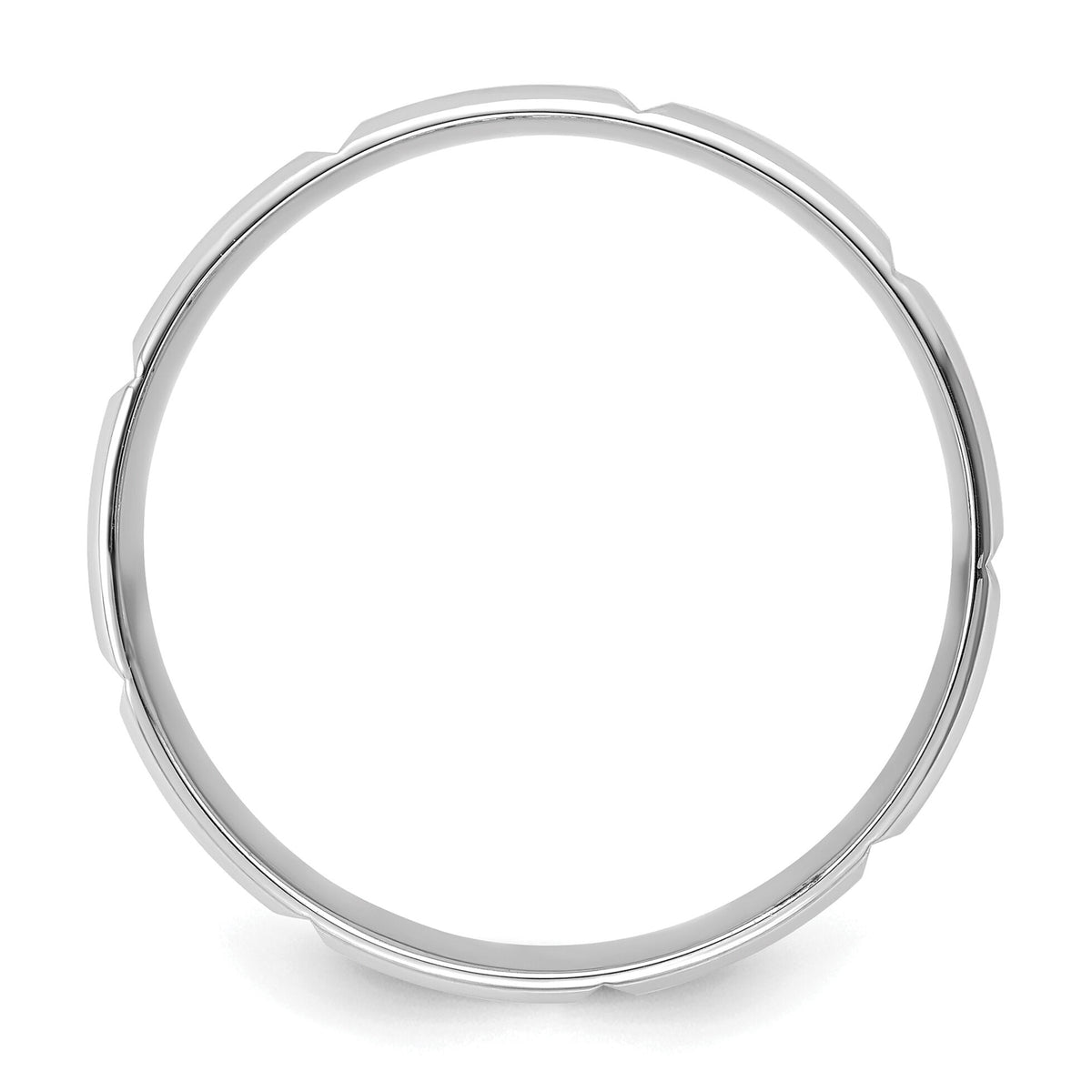 14k White Gold Light Comfort Fit Brush Satin Fancy Band-WB113L