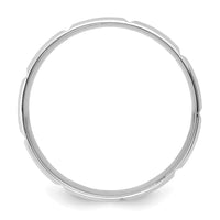 14k White Gold Light Comfort Fit Brush Satin Fancy Band-WB113L