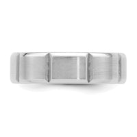 14k White Gold Light Comfort Fit Brush Satin Fancy Band-WB113L