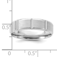 14k White Gold Light Comfort Fit Brush Satin Fancy Band-WB113L