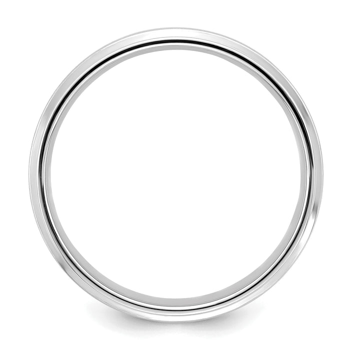 14k White Gold Standard Comfort Fit Brush Satin Fancy Band-WB118S