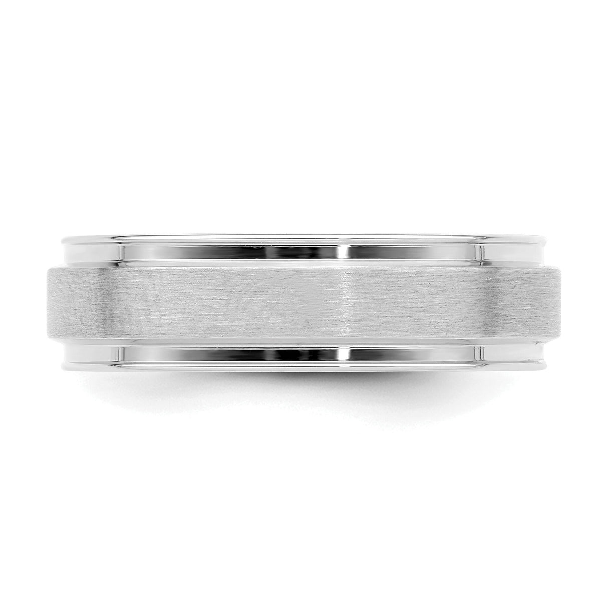 14k White Gold Light Comfort Fit Brush Satin Fancy Band-WB118L