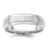 14k White Gold Standard Comfort Fit Brush Satin Fancy Band-WB118S