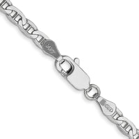 14k White Gold 3mm Concave Anchor Chain-WCA080-20