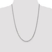 14k White Gold 3mm Concave Anchor Chain-WCA080-24
