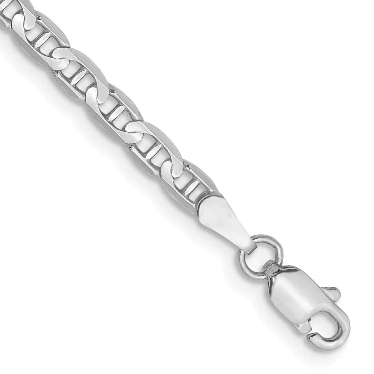 14k White Gold 3mm Concave Anchor Chain-WCA080-7