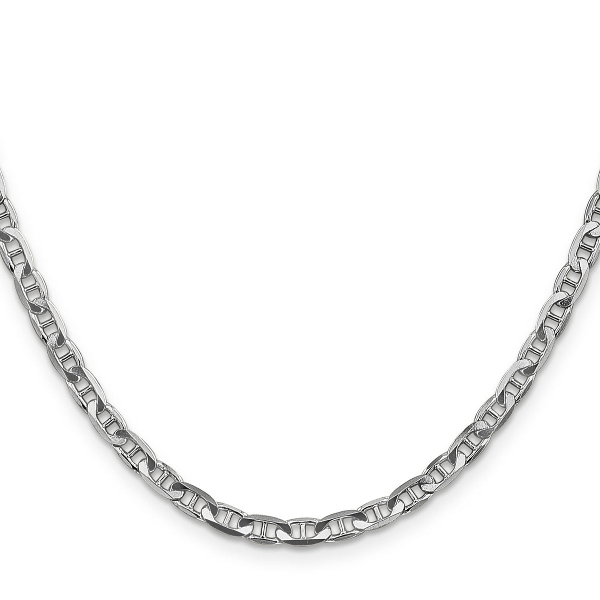 14k White Gold 3.75mm Concave Anchor Chain-WCA100-20