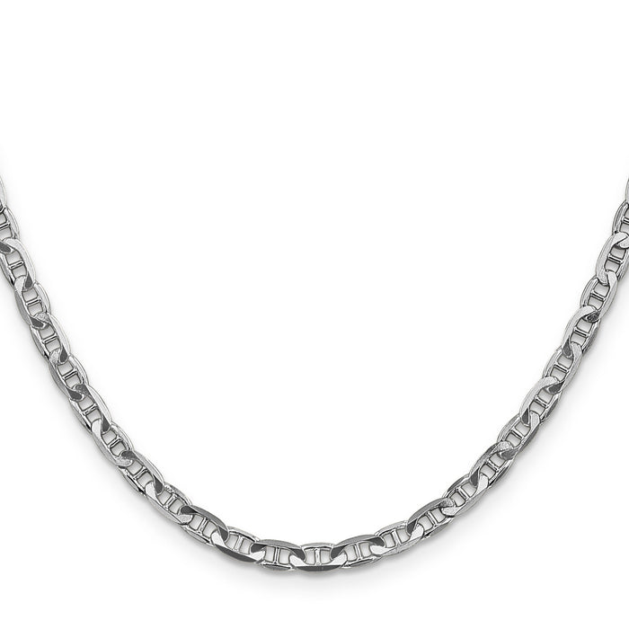 14k White Gold 3.75mm Concave Anchor Chain-WCA100-20