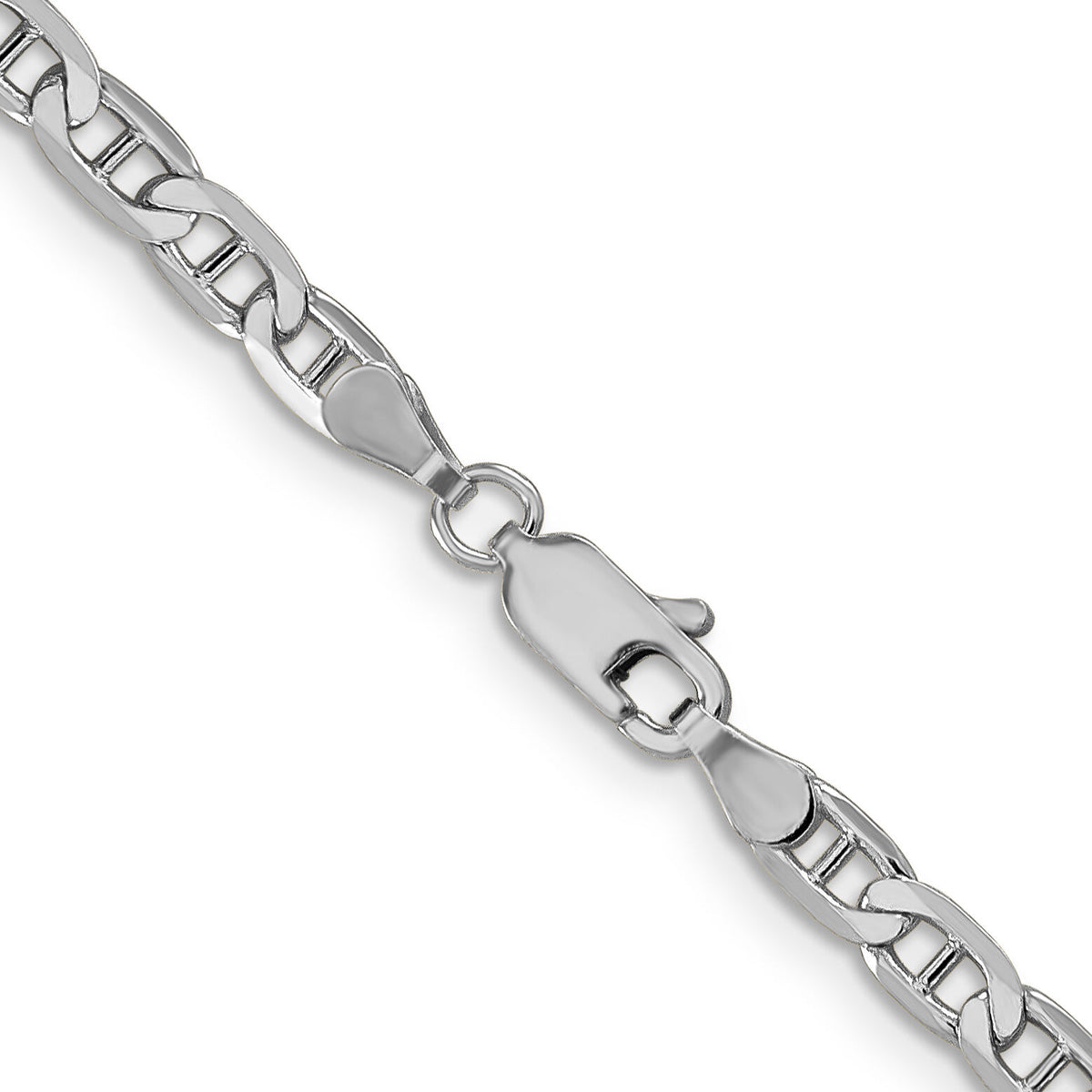 14k White Gold 3.75mm Concave Anchor Chain-WCA100-24