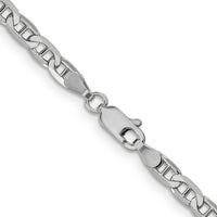 14k White Gold 3.75mm Concave Anchor Chain-WCA100-24