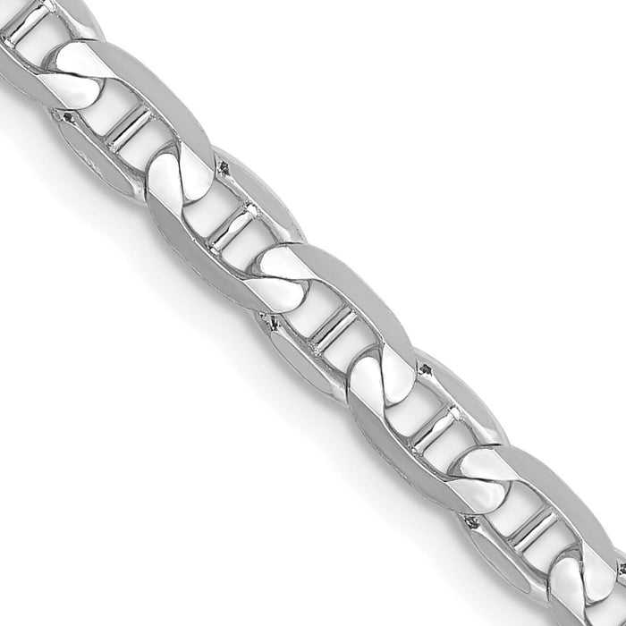 14k White Gold 3.75mm Concave Anchor Chain-WCA100-20