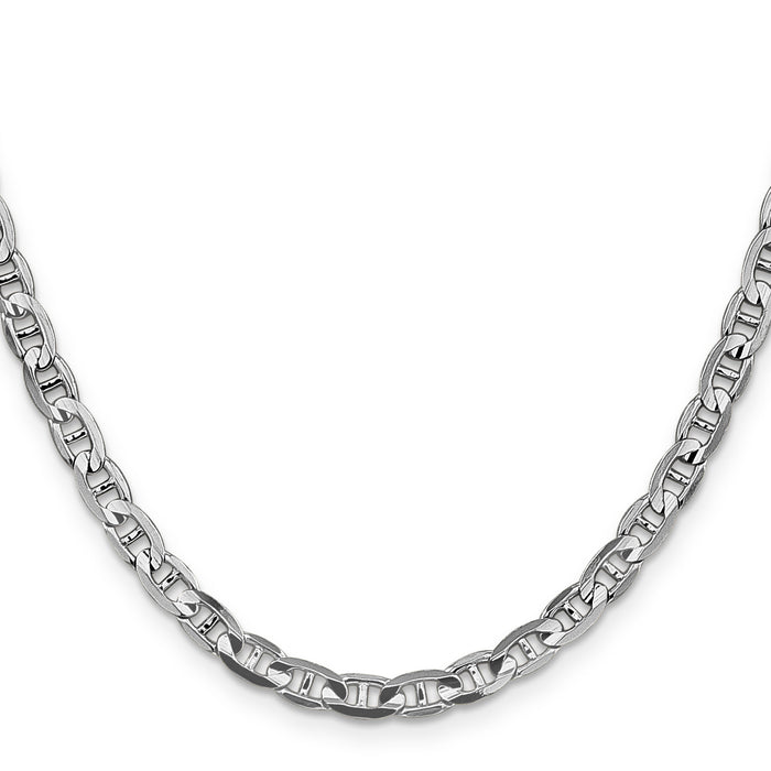 14k White Gold 4.5mm Concave Anchor Chain-WCA120-20