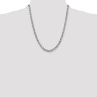14k White Gold 4.5mm Concave Anchor Chain-WCA120-22