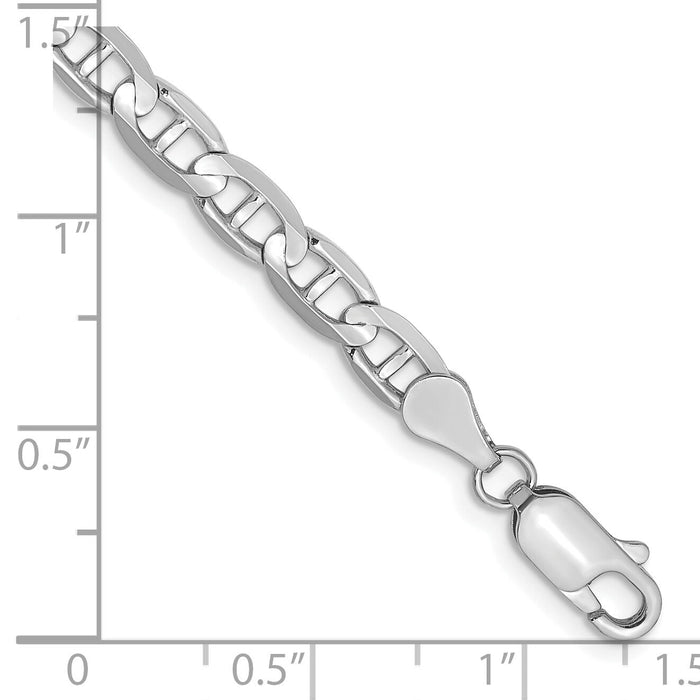 14k White Gold 4.5mm Concave Anchor Chain-WCA120-7