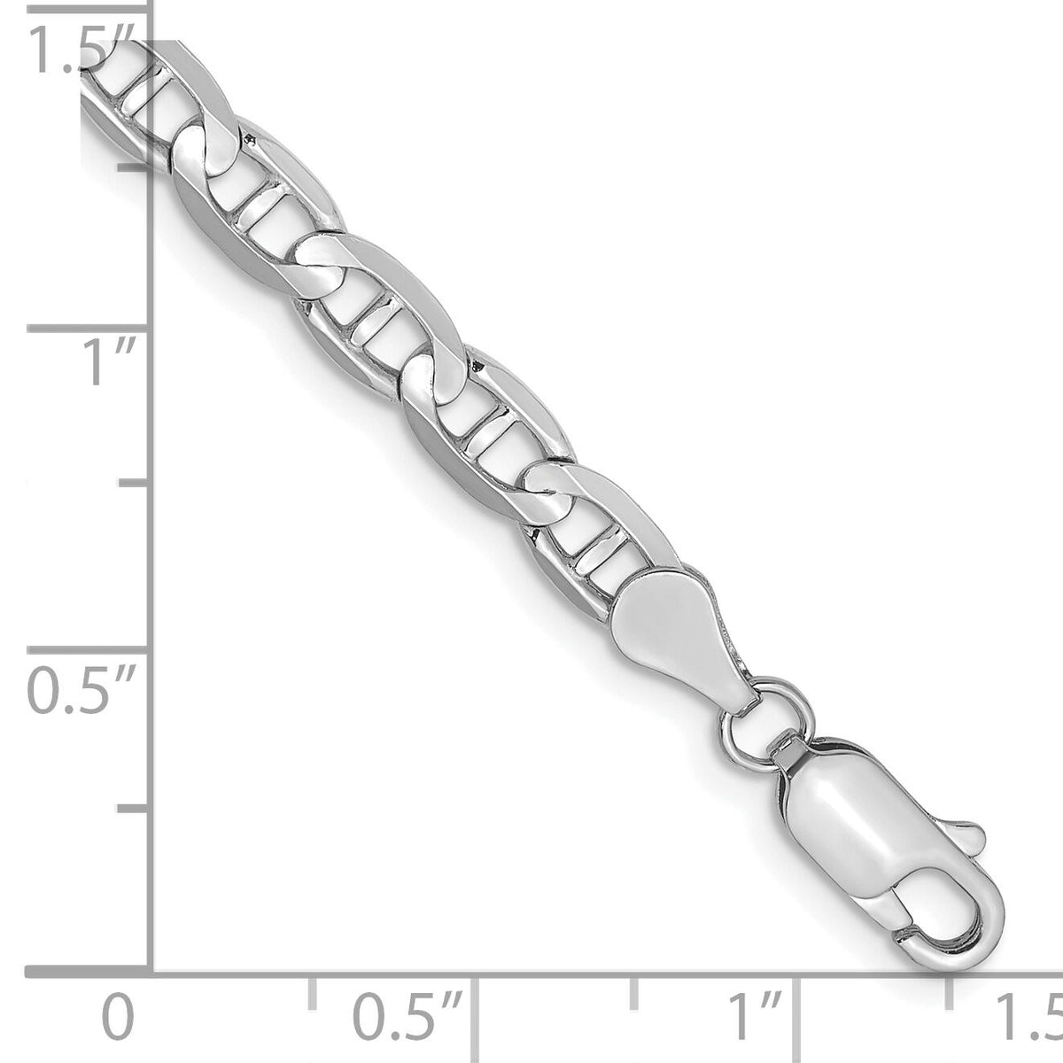14k White Gold 4.5mm Concave Anchor Chain-WCA120-8