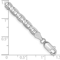 14k White Gold 4.5mm Concave Anchor Chain-WCA120-8