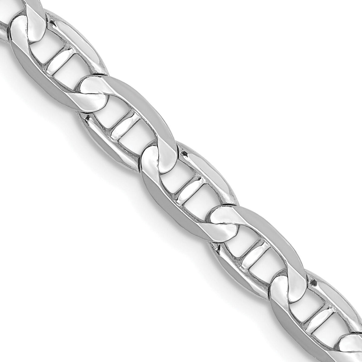 14k White Gold 4.5mm Concave Anchor Chain-WCA120-20