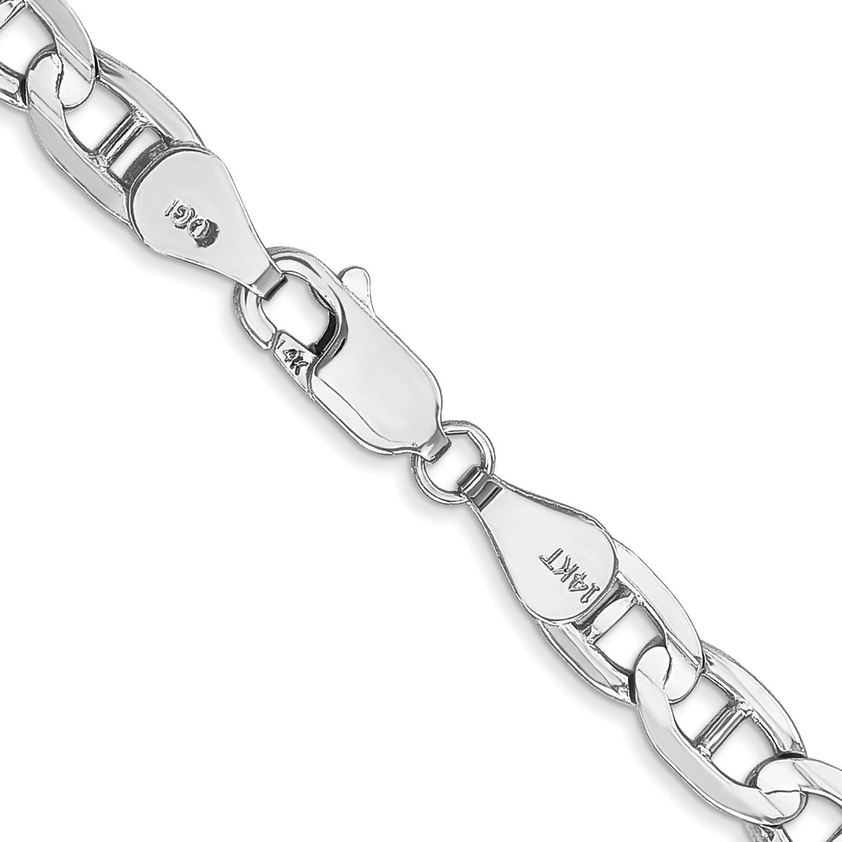 14k White Gold 5.25mm Concave Anchor Chain-WCA140-18