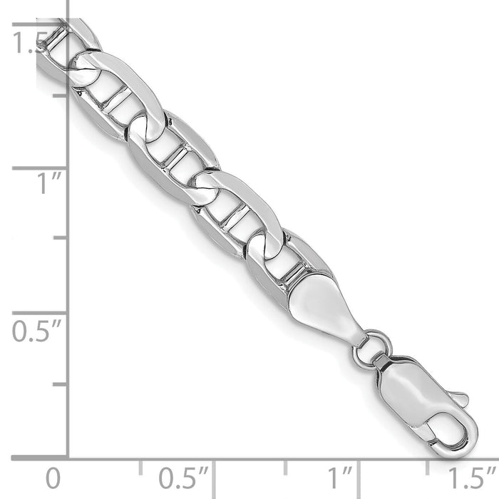 14k White Gold 5.25mm Concave Anchor Chain-WCA140-8