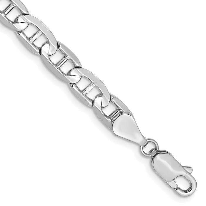 14k White Gold 5.25mm Concave Anchor Chain-WCA140-8