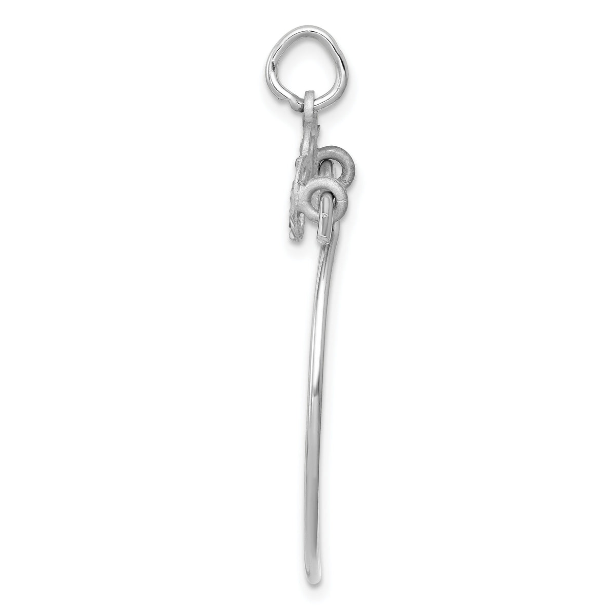 14k White Gold Heart Charm Holder-WCH10