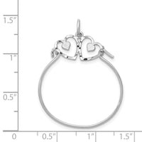 14k White Gold Heart Charm Holder-WCH10