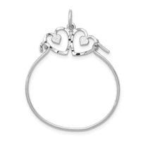 14k White Gold Heart Charm Holder-WCH10