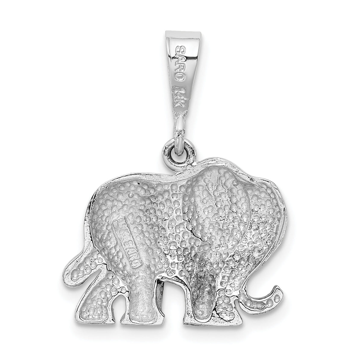 14k White Gold Elephant Charm-WCH100