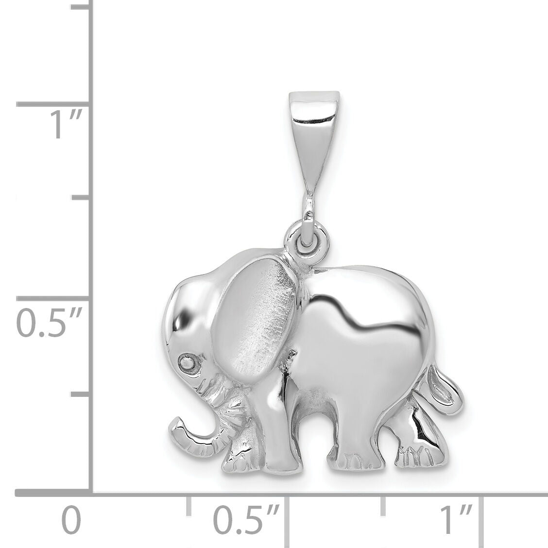 14k White Gold Elephant Charm-WCH100