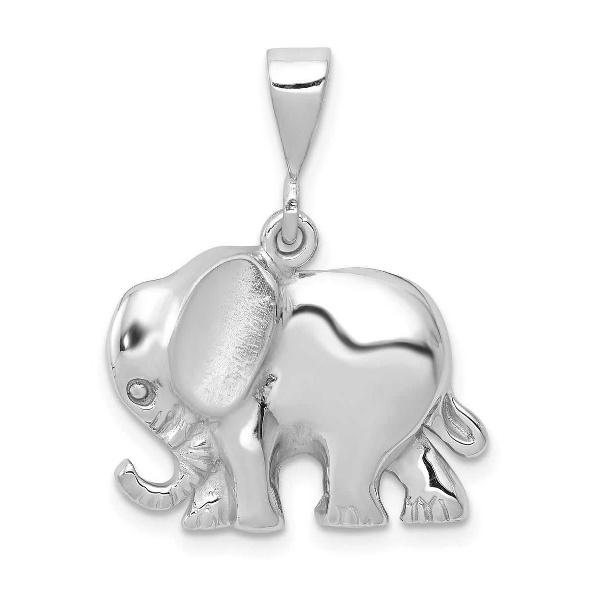 14k White Gold Elephant Charm-WCH100