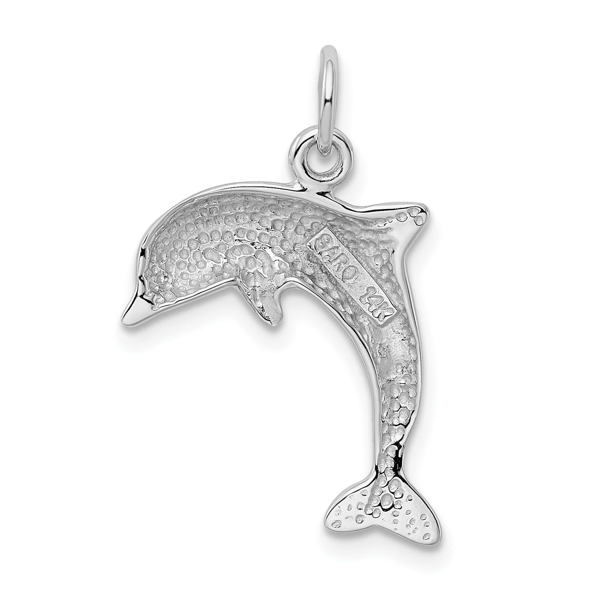 14k White Gold Dolphin Charm-WCH106