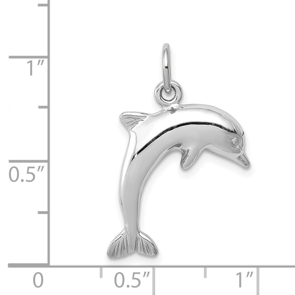 14k White Gold Dolphin Charm-WCH106